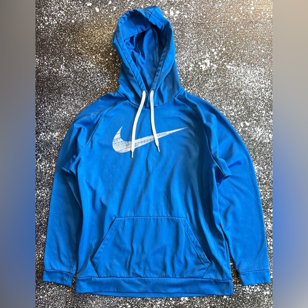 Nike Dri-Fit Hoodie Blue/White Size XL - Picture 2 of 3